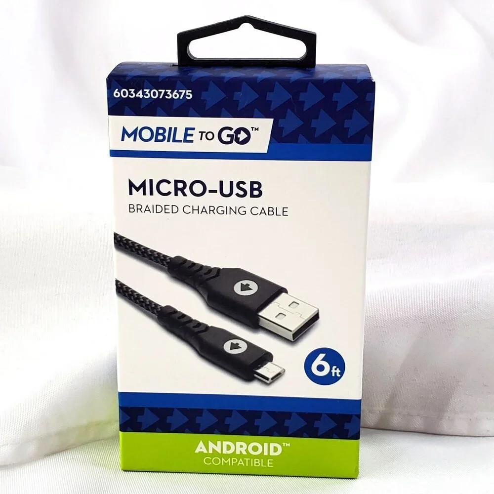 Mobile To Go Micro-USB 6ft Braided Charging Cable For Android Devices